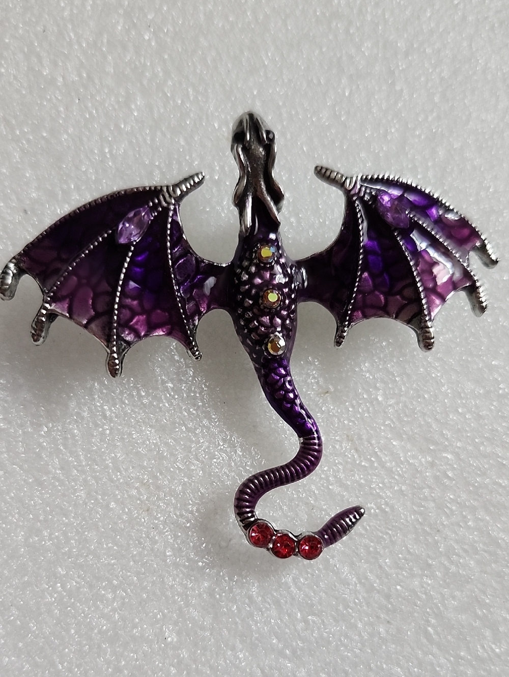 Purple Dragon Wing Brooch Jewelry Pin